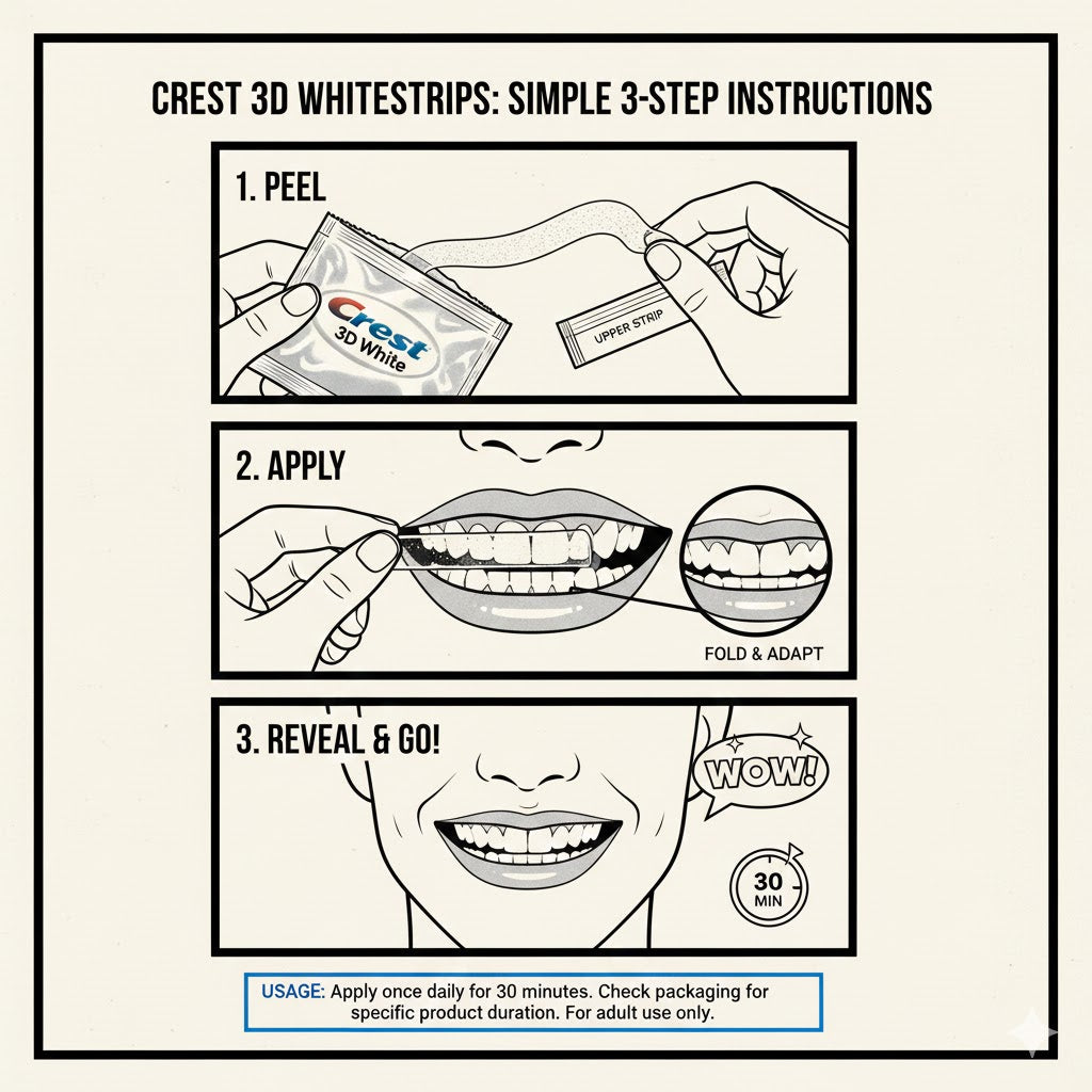 Crest Whitening Strips for Sensitive Teeth (1 pouch)